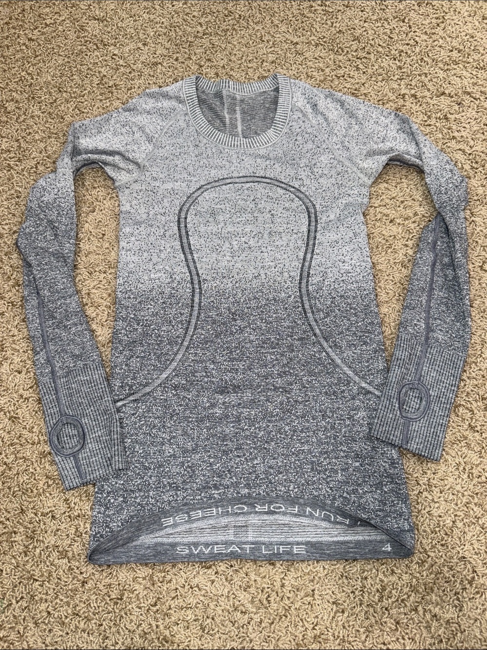 Lululemon Swiftly Tech Gray Ombré Long Sleeve Size 4